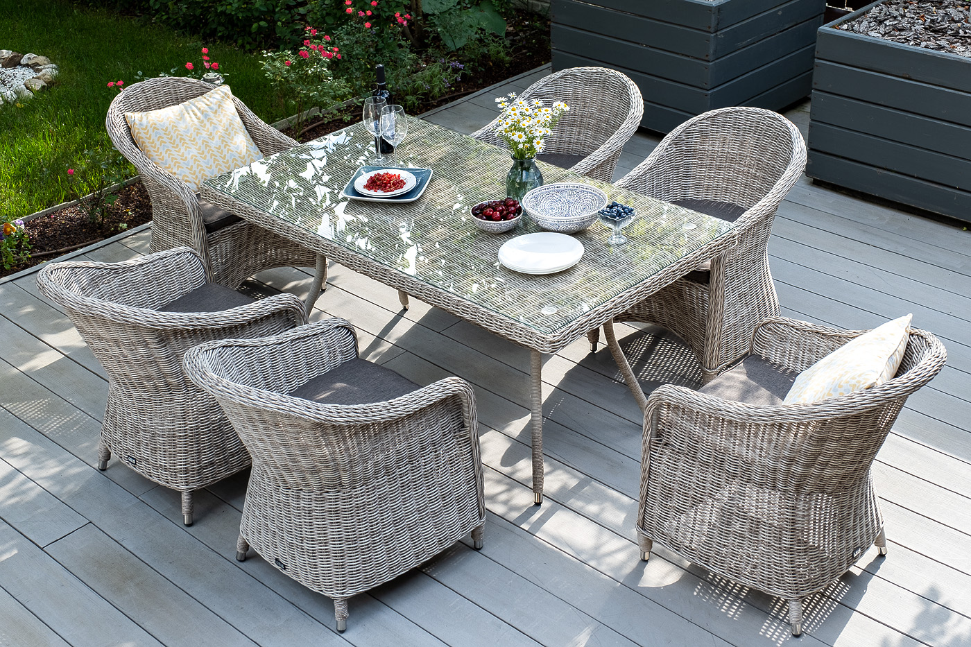 "Эспреззо" обеденная группа плетеная, цвет бежевый