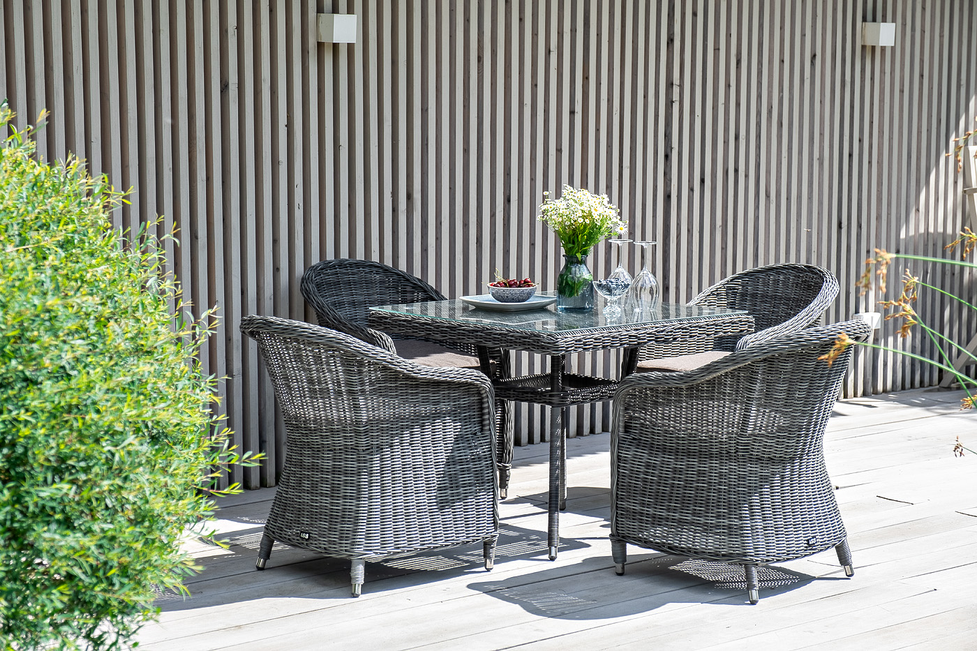 "Франческо" обеденная группа плетеная, цвет графит
