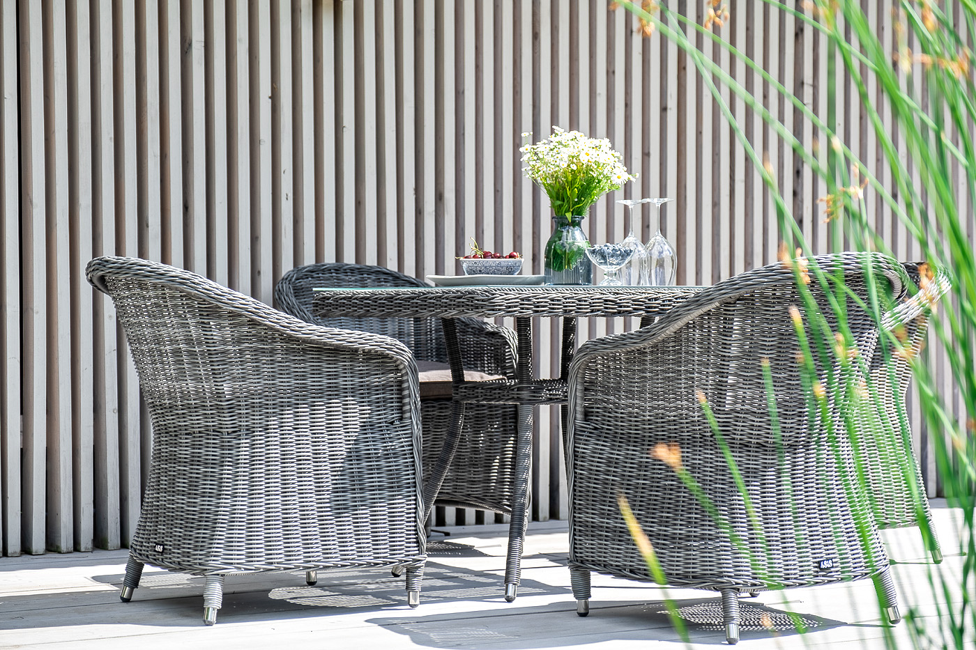 "Франческо" обеденная группа плетеная, цвет графит