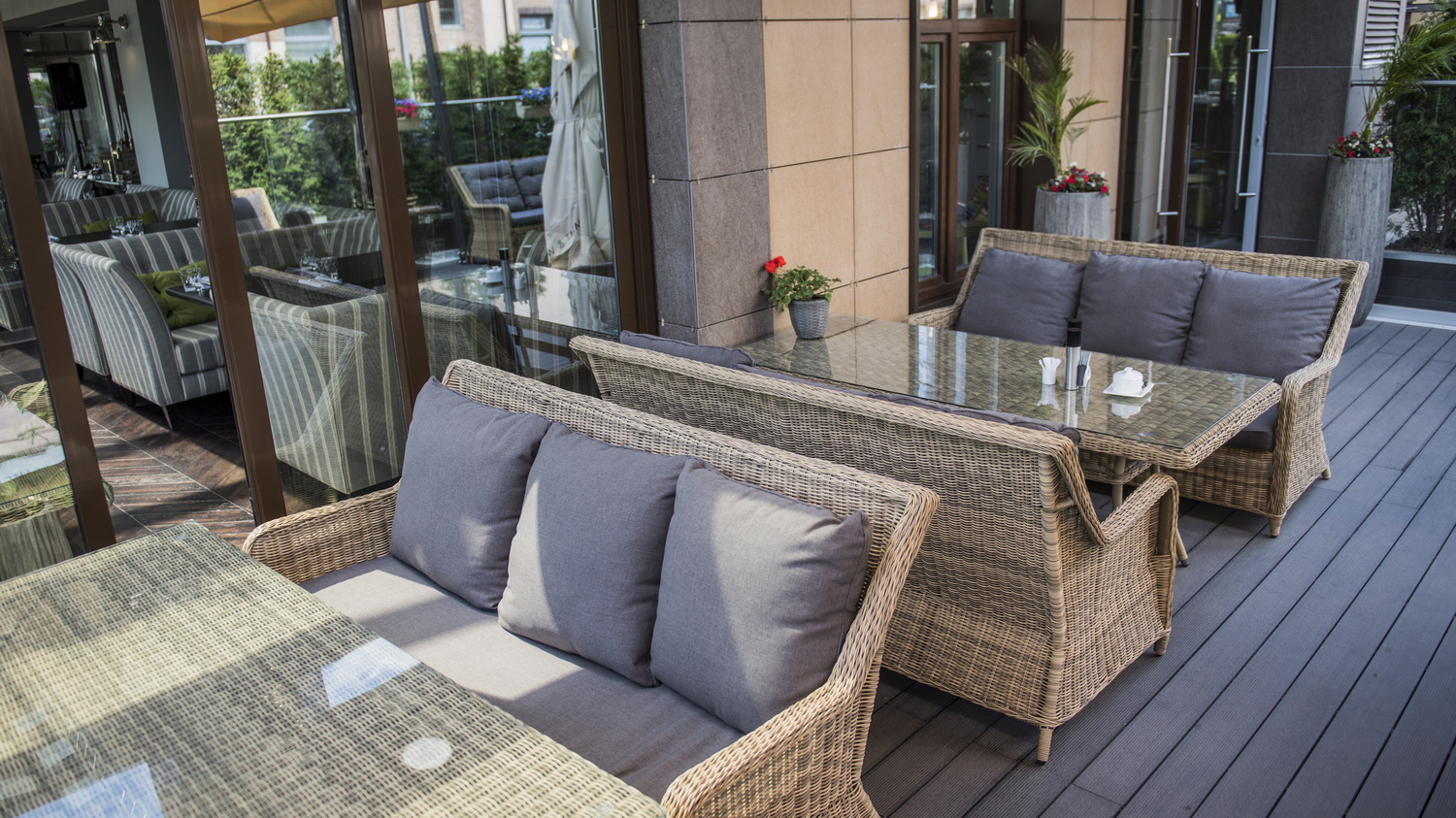 "Глиссандо" диван трехместный из искусственного ротанга, цвет соломенный