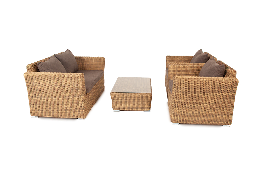 "Каприоли" лаунж-зона из искусственного ротанга, цвет соломенный