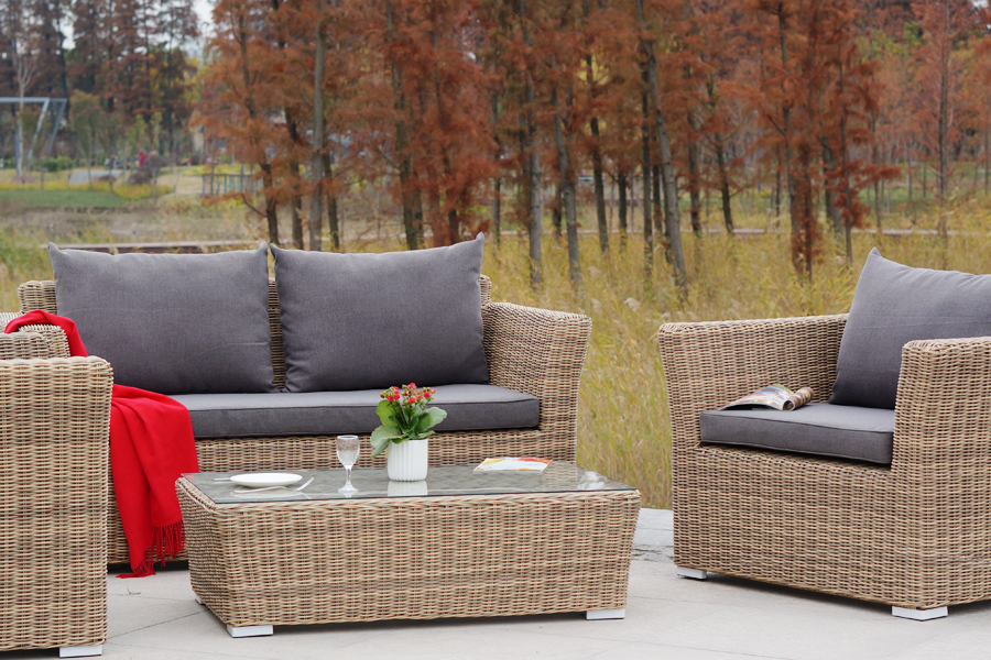 "Каприоли" лаунж-зона из искусственного ротанга, цвет соломенный