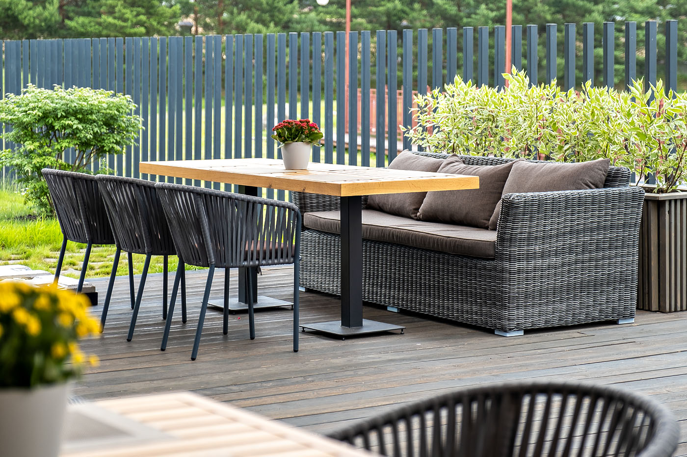 "Капуто" диван из искусственного ротанга трехместный, цвет графит