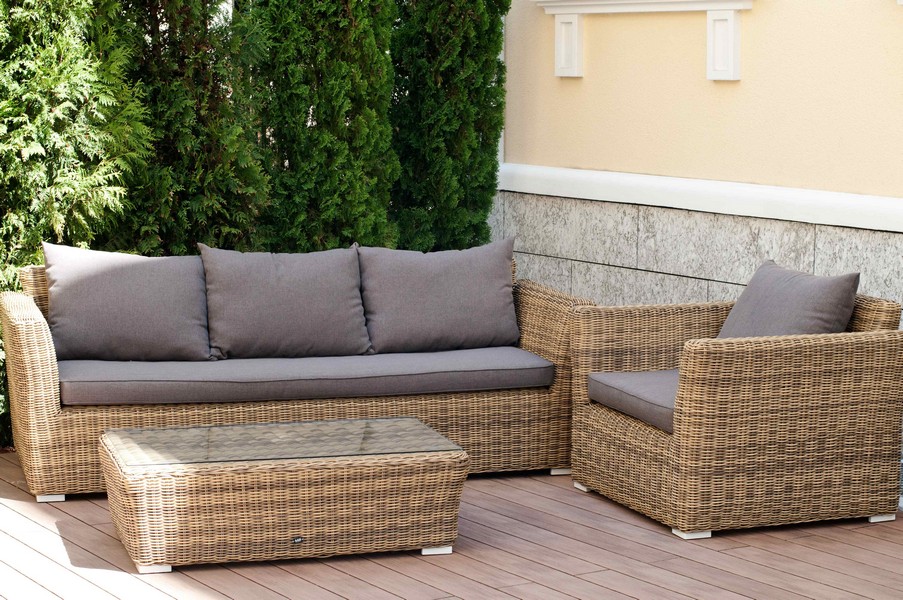 "Капуто" кресло из искусственного ротанга, цвет соломенный