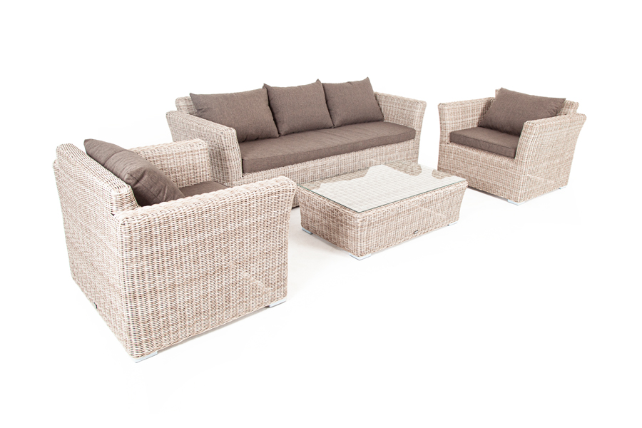 "Каприоли" лаунж-зона из искусственного ротанга, цвет коричневый