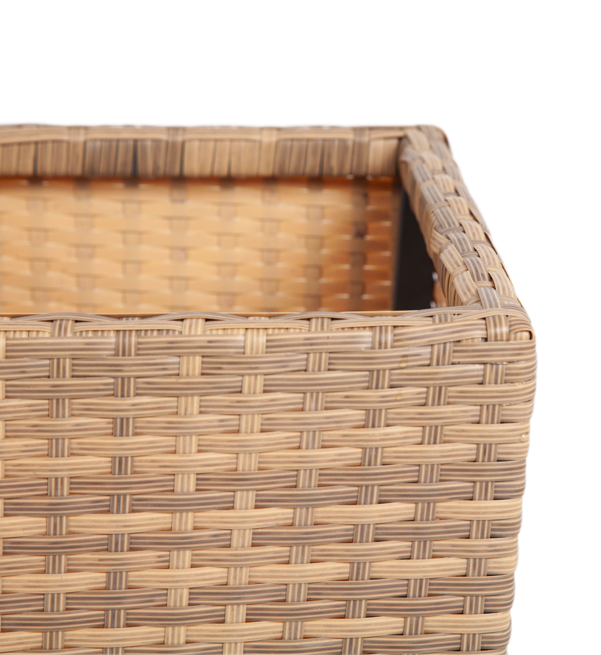 "Капуто" кашпо для цветов плетеное из искусственного ротанга, цвет соломенный