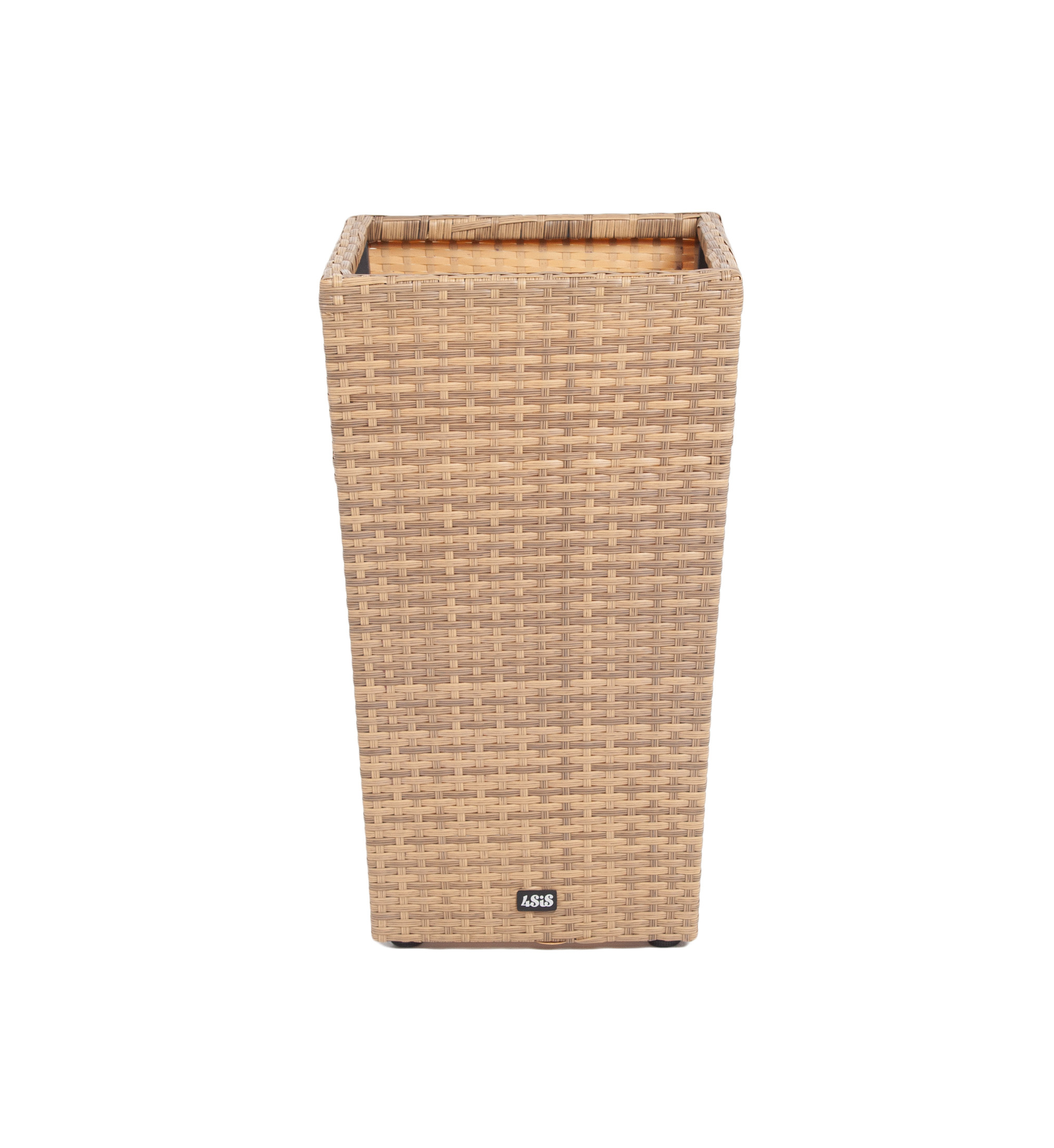 "Капуто" кашпо для цветов плетеное из искусственного ротанга, цвет соломенный