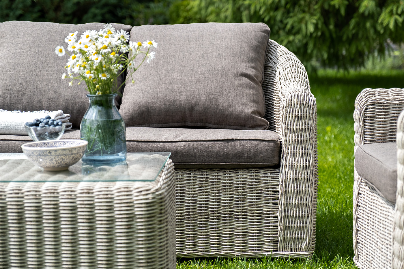 "Копаннини" диван из искусственного ротанга двухместный, цвет бежевый