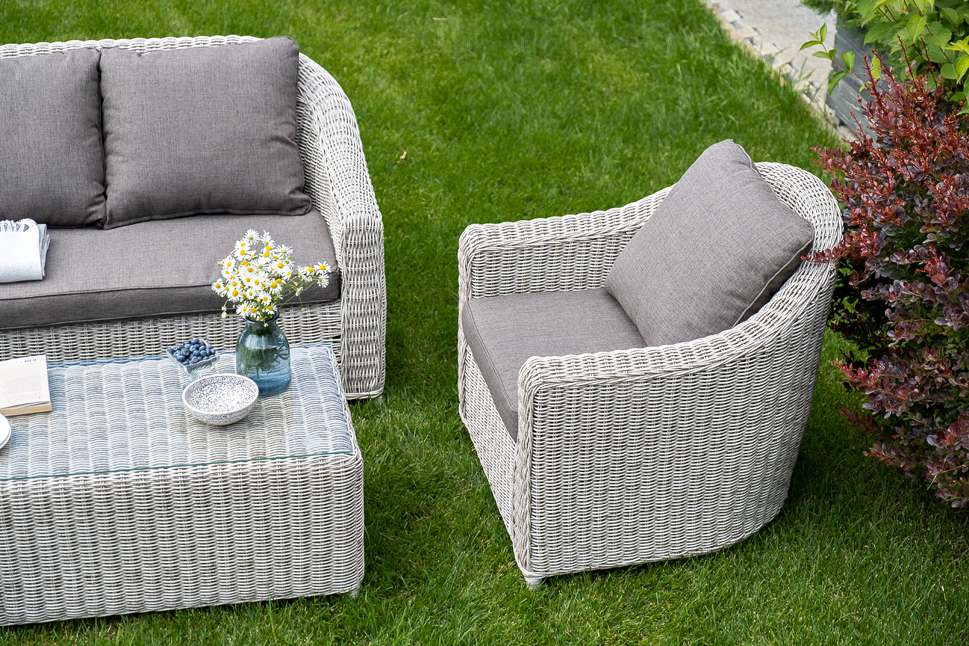 "Копаннини" кресло из искусственного ротанга, цвет бежевый