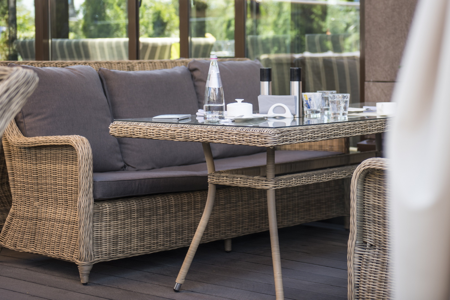 "Латтини" плетеный стол из искусственного ротанга 160х90см, цвет соломенный