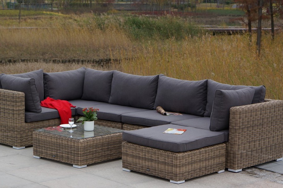 "Лунджи" модуль диванный угловой с подушками, цвет соломенный