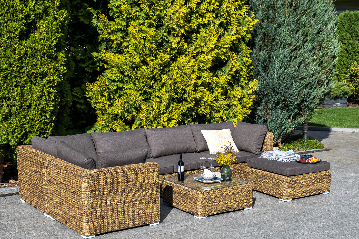 "Лунджи" журнальный столик плетеный (гиацинт), цвет соломенный