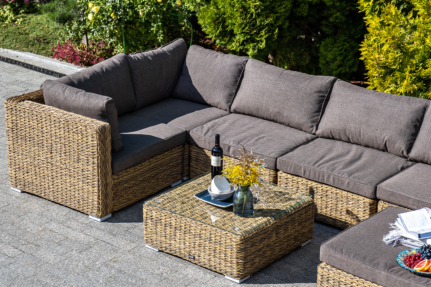 "Лунджи" журнальный столик плетеный (гиацинт), цвет соломенный