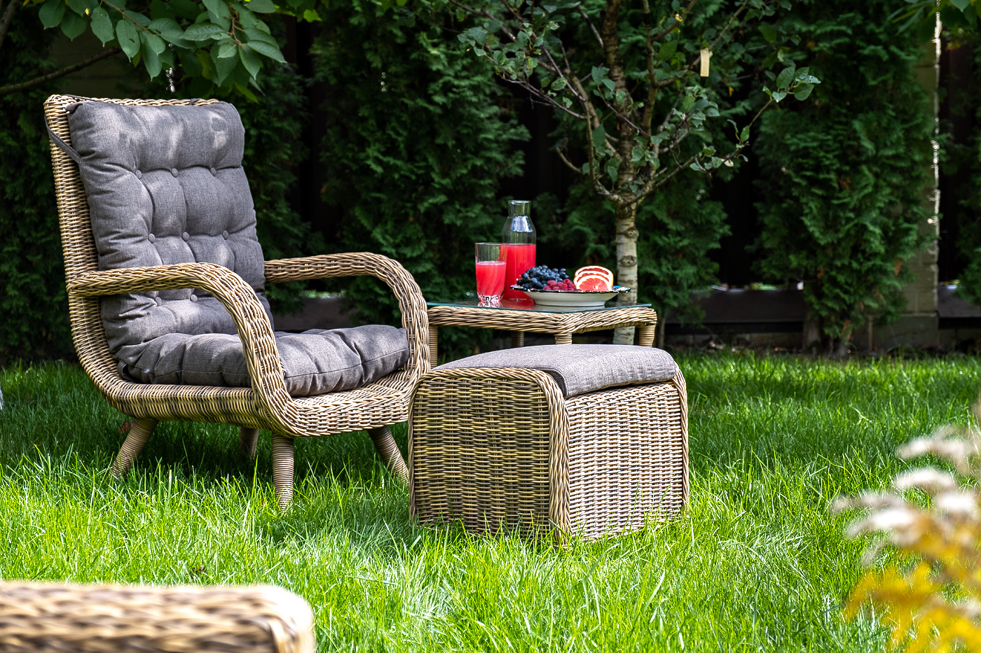 "Таррагона" лаунж-зона из искусственного ротанга, цвет соломенный