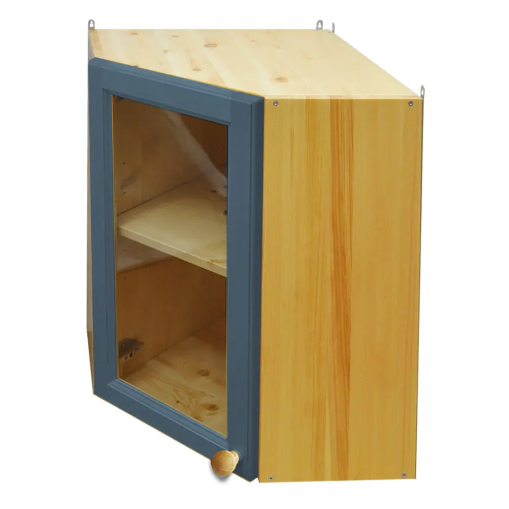 Шкаф настенный угловой Весури арт. 266/1 со стеклом морин