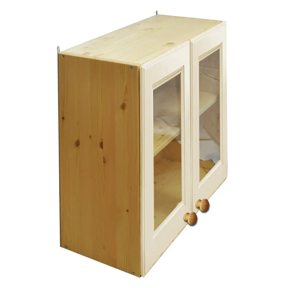 Шкаф настенный со стеклом Весури арт. 281 слоновая кость